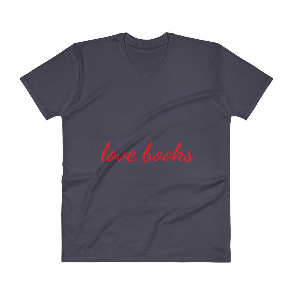 "Love Books" V-Neck Unisex T-Shirt - Image 9